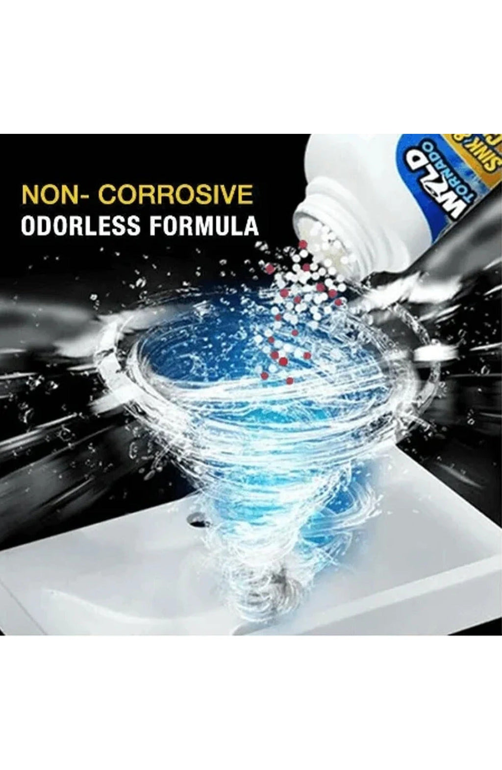 Sink and Drain Cleaner Powder | Foaming Formula Dissolves Grease, Hair, Paper and Soap Build-Up in Kitchen and Bathroom Drains