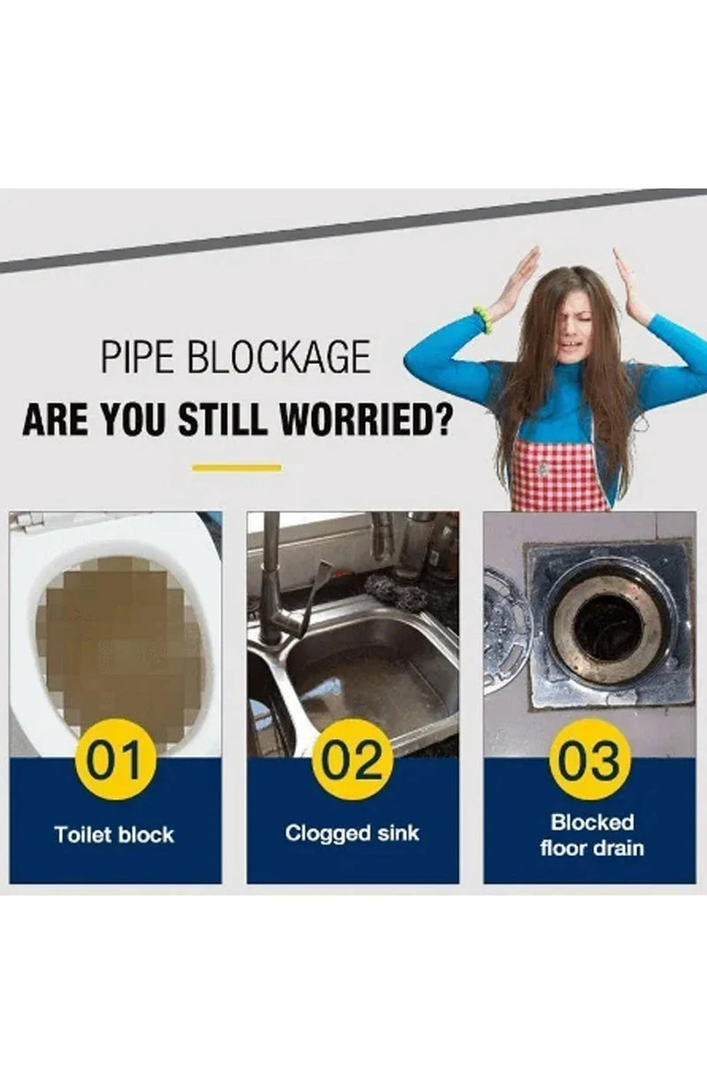 Sink and Drain Cleaner Powder | Foaming Formula Dissolves Grease, Hair, Paper and Soap Build-Up in Kitchen and Bathroom Drains