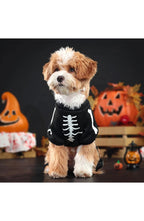 Skeleton Dog Halloween Costume | Glow-in-the-Dark Skeleton Print on Stretch Polyester | Four-Leg Jumpsuit for Dogs, M to XL