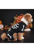 Skeleton Dog Halloween Costume | Glow-in-the-Dark Skeleton Print on Stretch Polyester | Four-Leg Jumpsuit for Dogs, M to XL