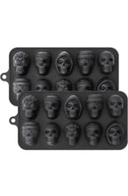 Skull Ice Cube Tray with 10 Molds | 8.7 x 4.3 In Flexible Tray with Clean Release | Dishwasher Safe for Ice, Chocolate or Jelly