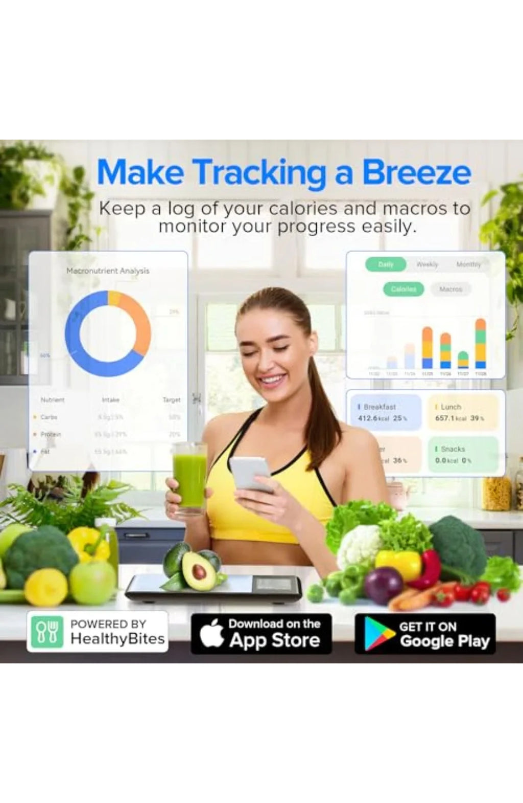 Smart Kitchen Scale with Nutritional Calculator - view 4