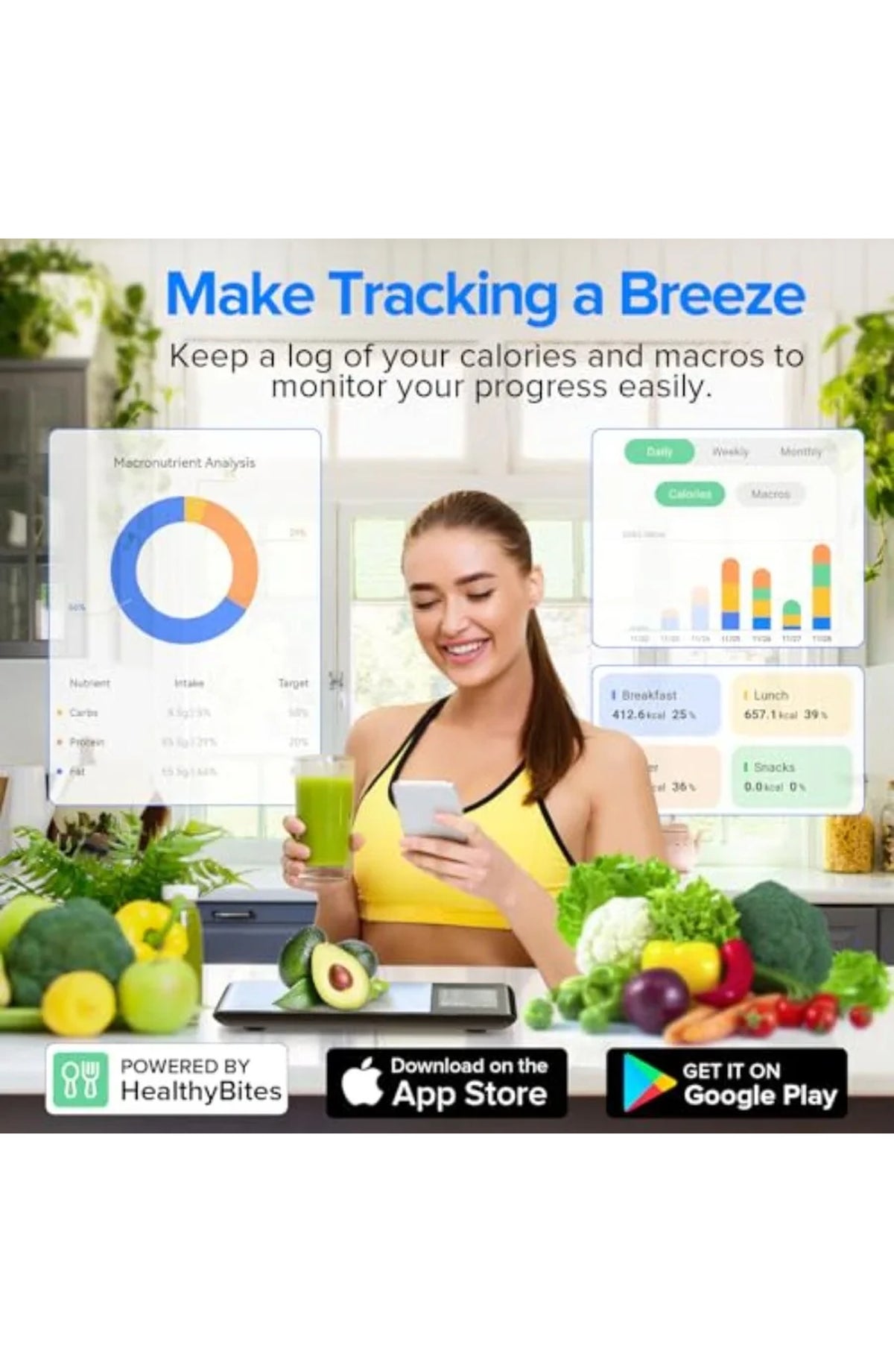 Smart Kitchen Scale with Nutritional Calculator - view 4