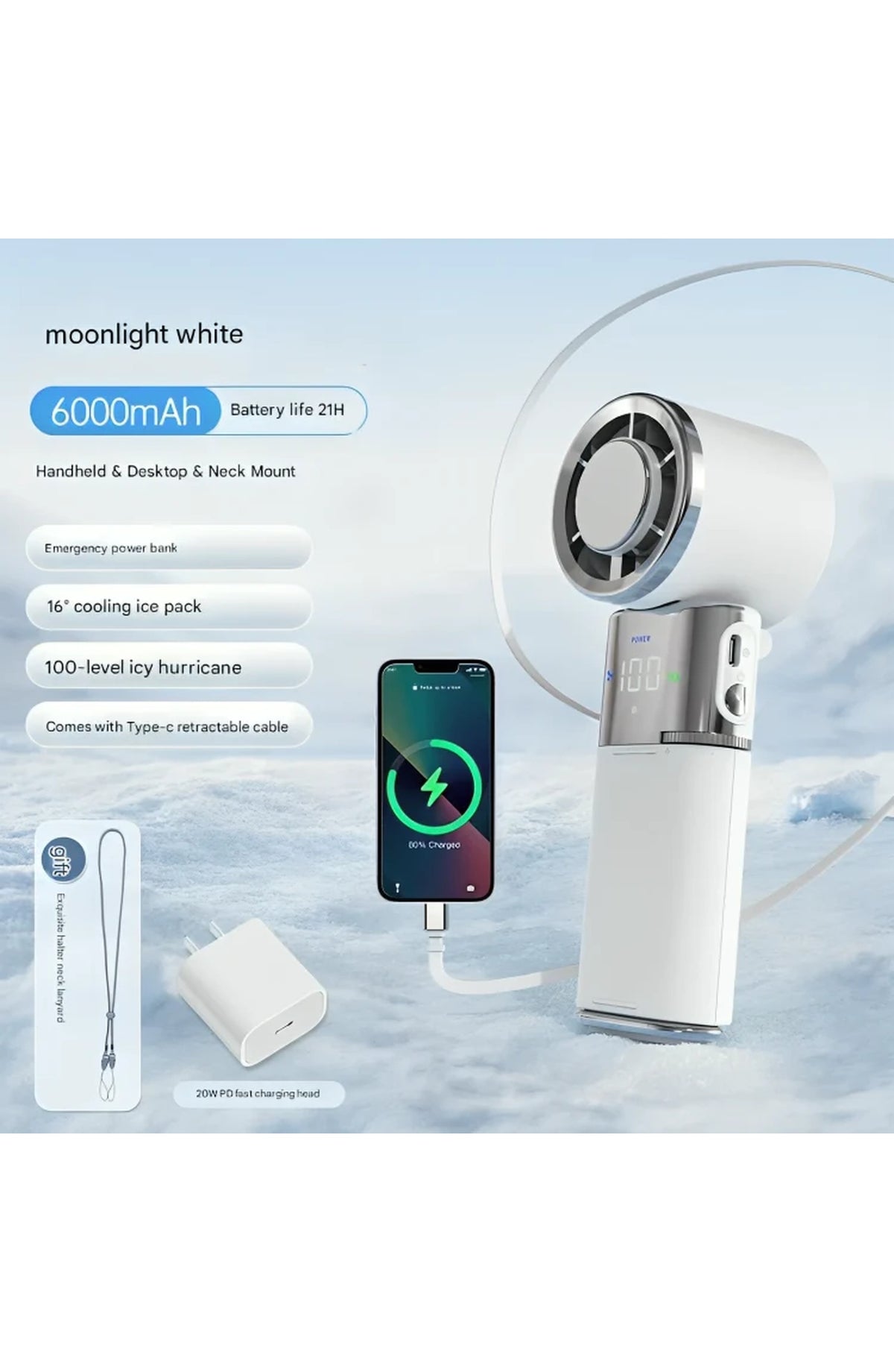 USB Rechargeable Power Bank Fan