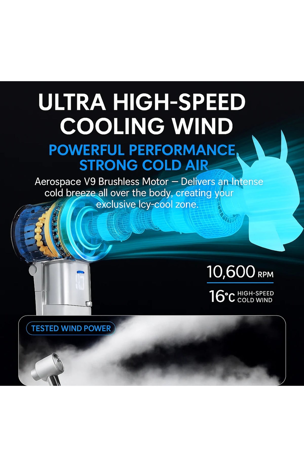 USB Rechargeable Power Bank Fan - view 2