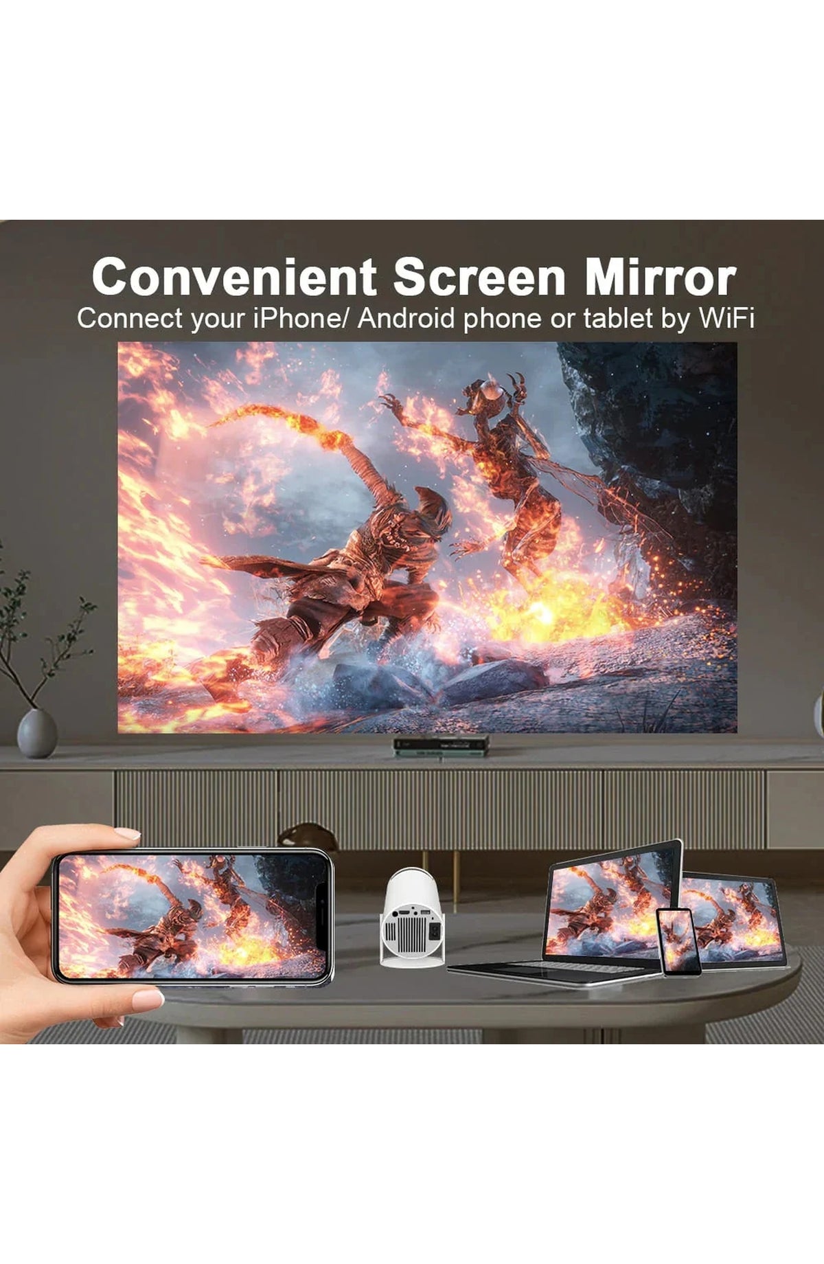Smart Projector with Bluetooth and 4K Input - view 5
