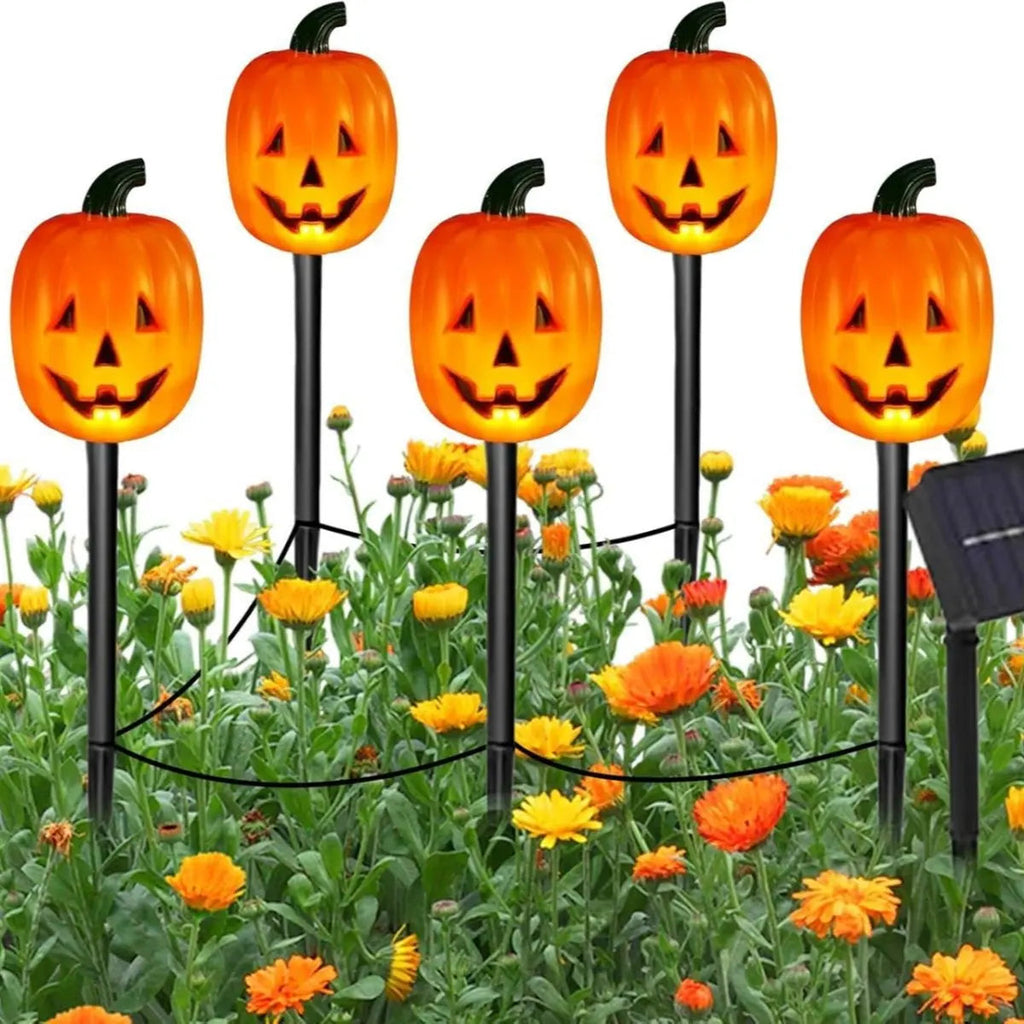 Solar Halloween Pumpkin and Ghost Yard Lights