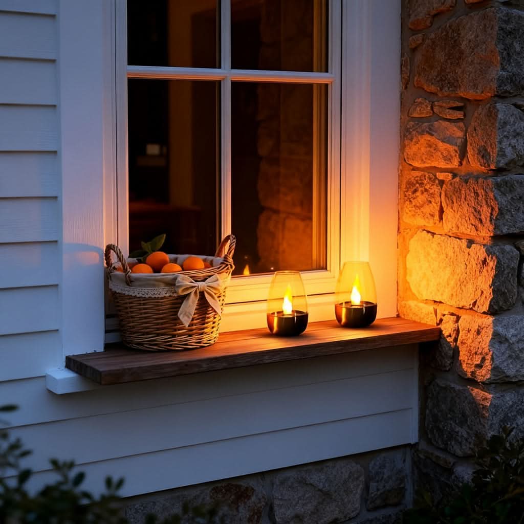 Solar LED Stainless Steel Candle | Simulated Flame, IP44 Rated