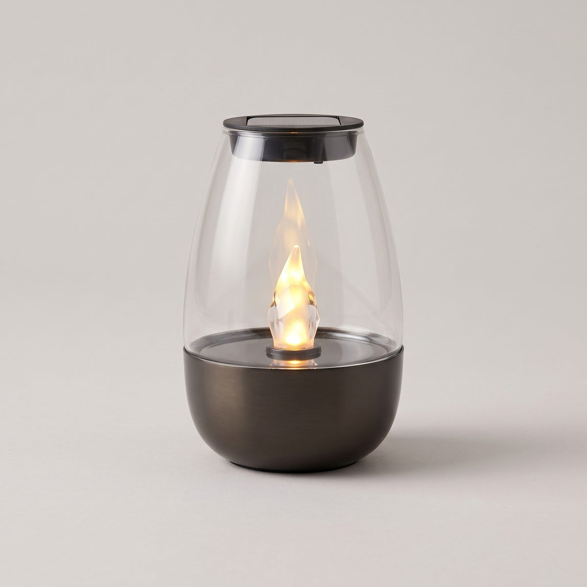 Solar LED Stainless Steel Candle | Simulated Flame, IP44 Rated