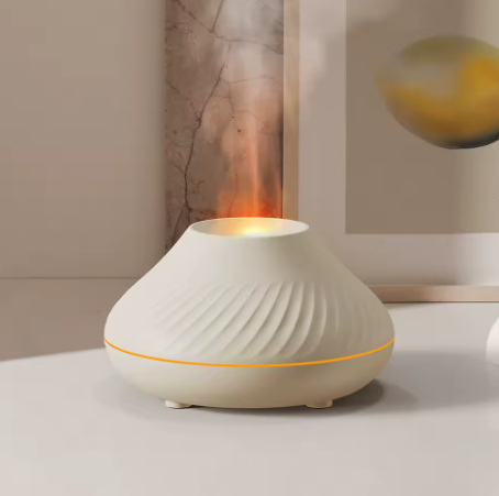 Volcano Aroma Diffuser 130ml - Flame Effect Night Light