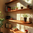 Floating Shelf Live Edge, Solid Hardwood Rustic Wall Shelf – 4 Sizes