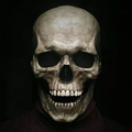 Full Head Skull Mask with Movable Jaw - Latex Halloween Mask