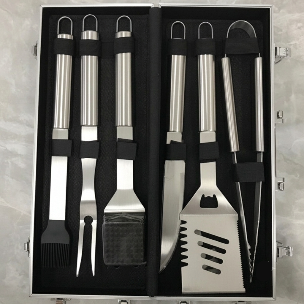 BBQ Tool Set Stainless Steel with Carry Case, Grilling Utensils Kit