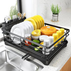 Stainless Steel Dish Rack with Drainboard & Cutlery Holder | Standard or