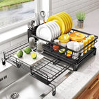Stainless Steel Dish Rack with Drainboard & Cutlery Holder | Standard or