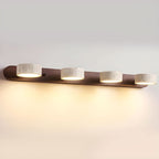 Wall Sconce Travertine and Wood, LED Wall Light with 2 to 4 Bulbs