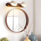 Wall Sconce Travertine and Wood, LED Wall Light with 2 to 4 Bulbs