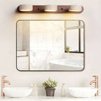 Wall Sconce Travertine and Wood, LED Wall Light with 2 to 4 Bulbs