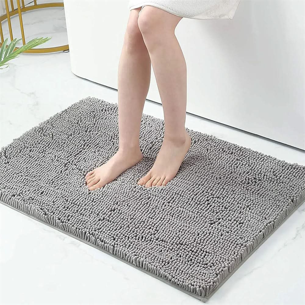 Ultra-Soft Chenille Bath Rug with Non-Slip Honeycomb Backing