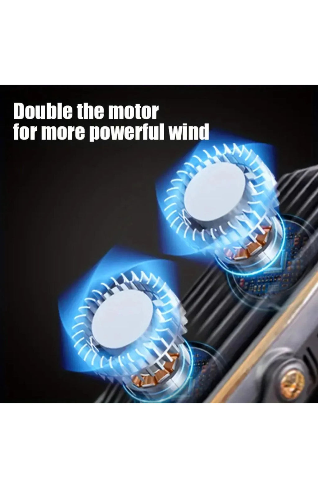 Ultra-Quiet USB Desk Fan, Rechargeable - view 3