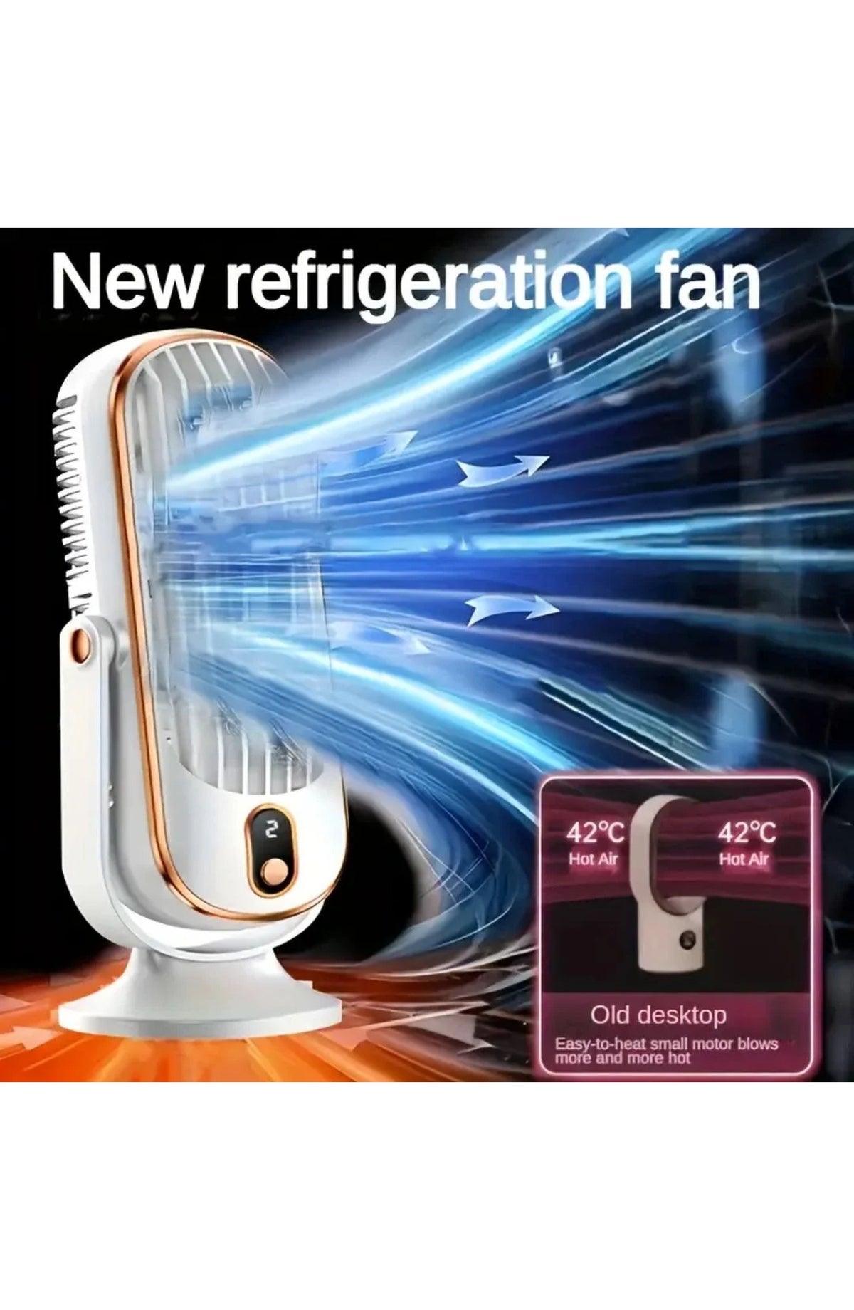 Ultra-Quiet USB Desk Fan, Rechargeable - view 5