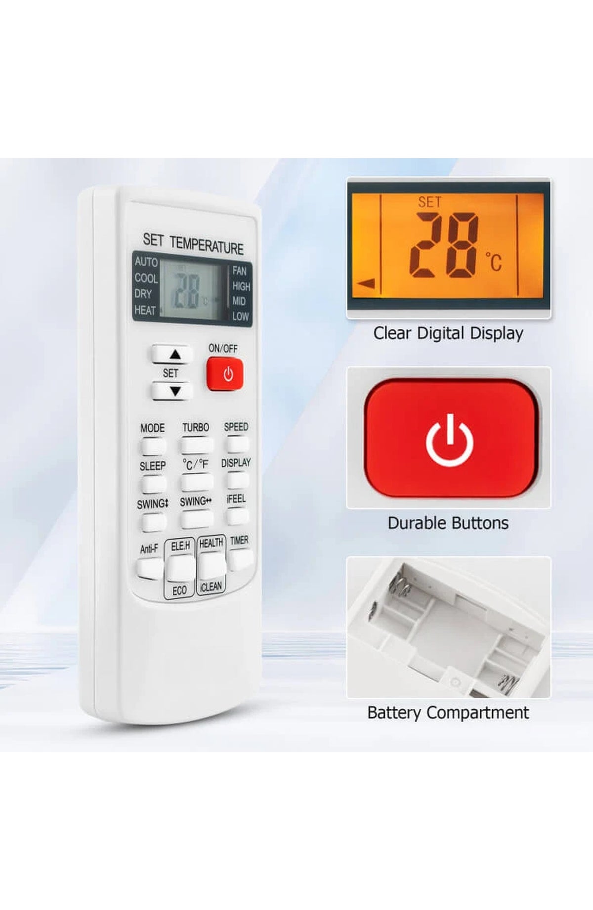 Universal Air Conditioner Remote with Timer - view 2