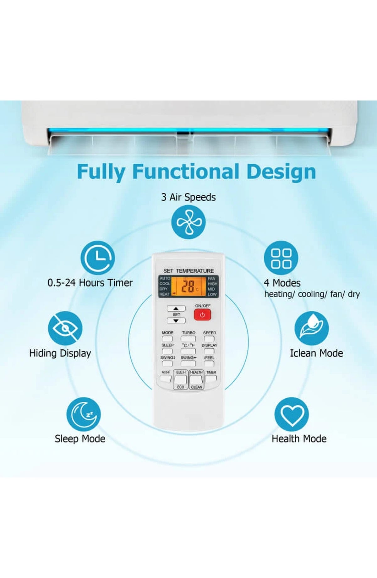 Universal Air Conditioner Remote with Timer - view 3
