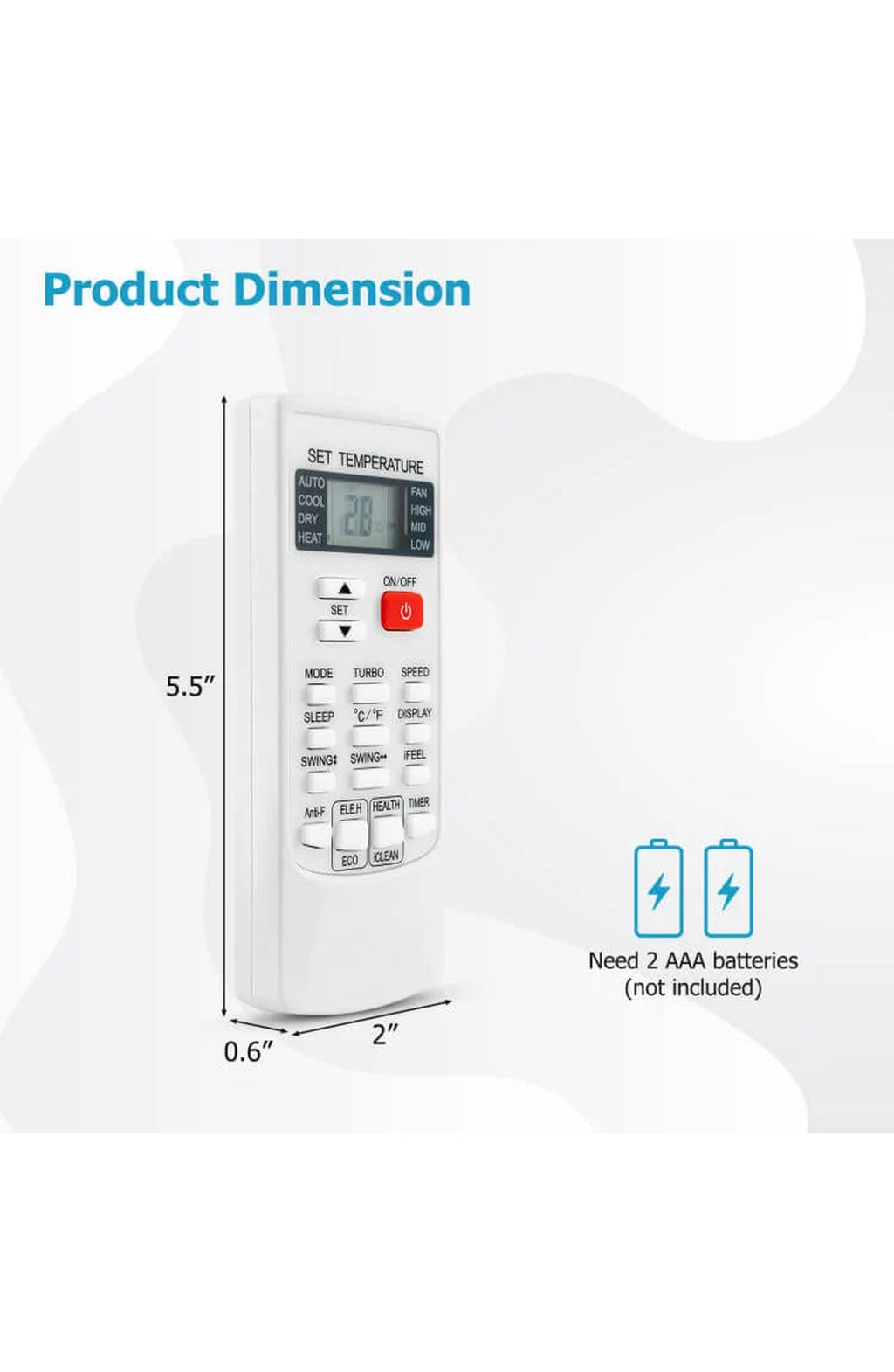 Universal Air Conditioner Remote with Timer - view 6