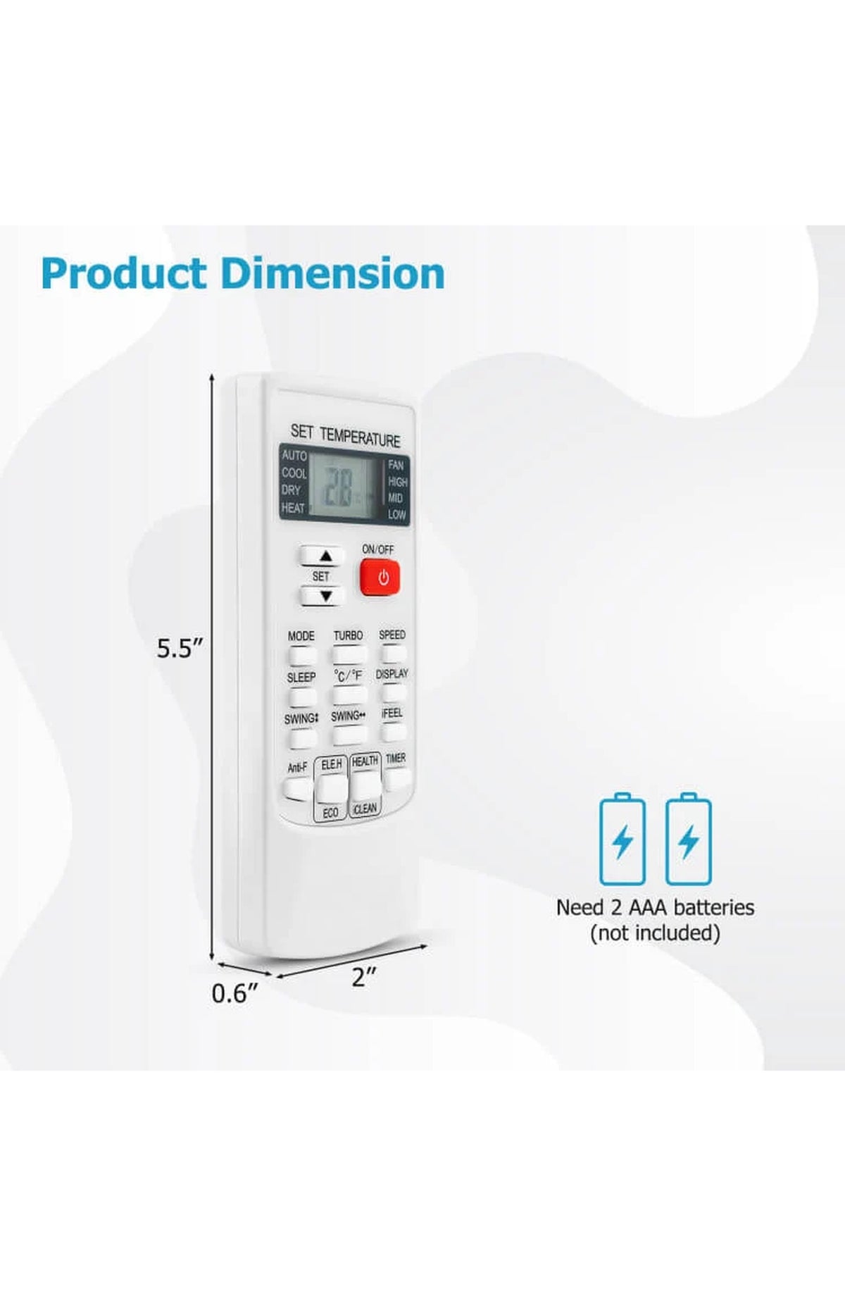 Universal Air Conditioner Remote with Timer - view 6
