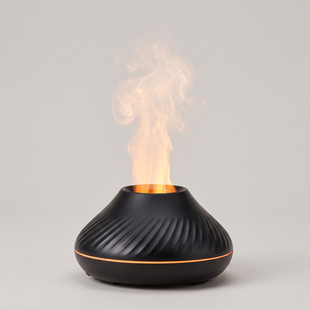 Volcano Aroma Diffuser 130ml - Flame Effect Night Light