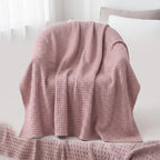 Waffle Weave Throw Blanket, Breathable Throw for Bed and Sofa – 6 Colors