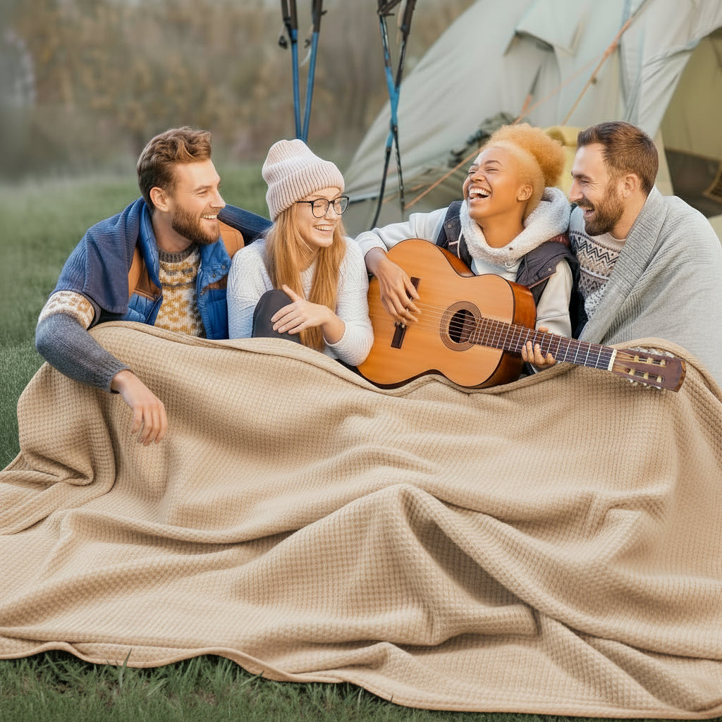 Waffle Weave Throw Blanket, Breathable Throw for Bed and Sofa – 6 Colors