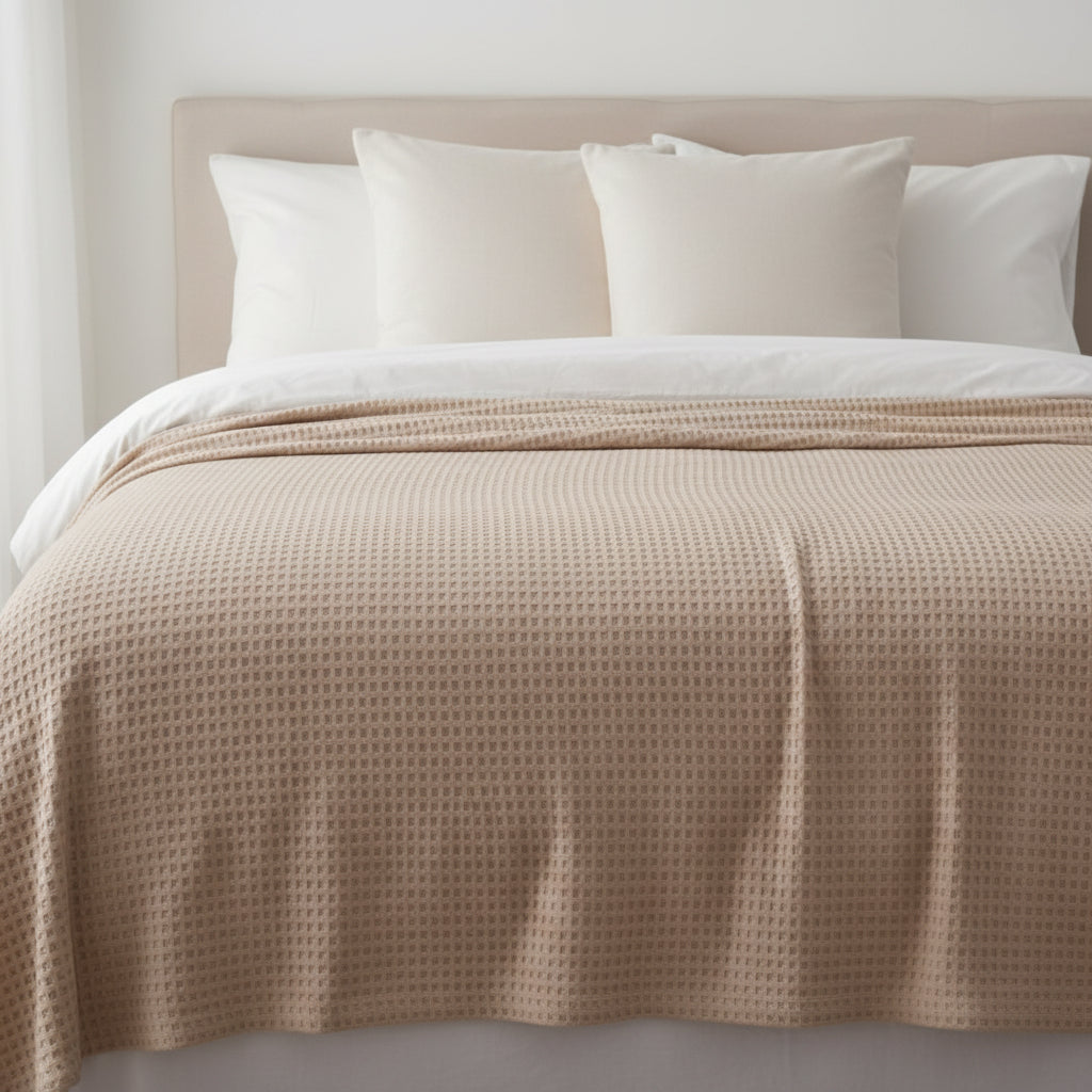 Waffle Weave Throw Blanket, Breathable Throw for Bed and Sofa – 6 Colors