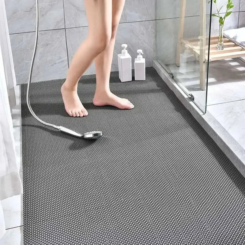 Non-Slip Waterproof PVC Floor Mat, Kitchen and Bathroom – 23.6 x 35.4 in – Grey
