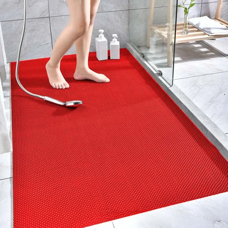 Non-Slip Waterproof PVC Floor Mat, Kitchen and Bathroom – 23.6 x 35.4 in – Red