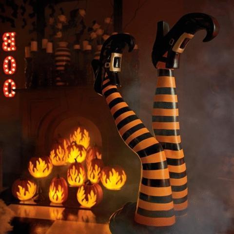 Witch Leg Yard Stakes Halloween Decoration
