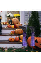 Witch Legs Halloween Yard Stake | Striped Stockings and Pointed Shoes in Purple, White, Red, Orange or Green | Weather Resistant
