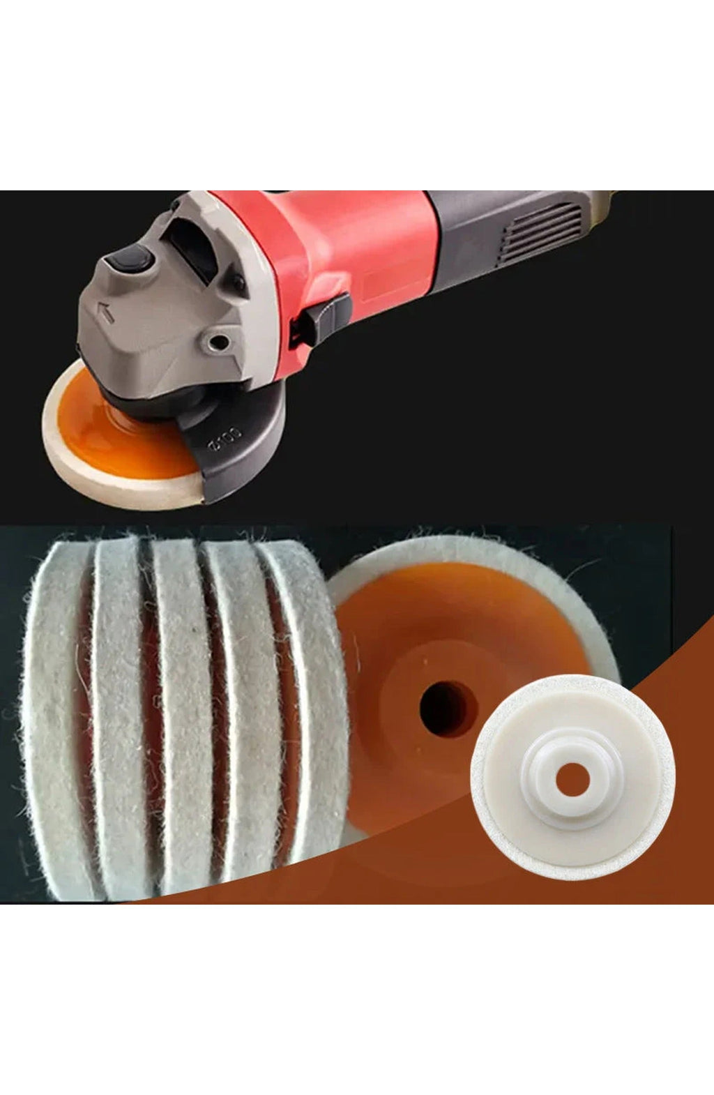 Wool Polishing Wheel Discs for 100 mm (4 In) Angle Grinders | Soft Buffing Pads for Polishing Metal, Stone, Wood and Car Wax