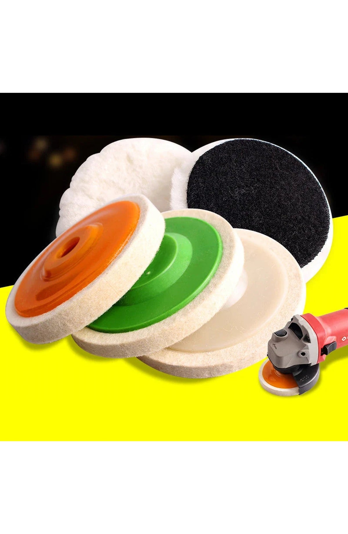 Wool Polishing Wheel Discs for 100 mm (4 In) Angle Grinders | Soft Buffing Pads for Polishing Metal, Stone, Wood and Car Wax